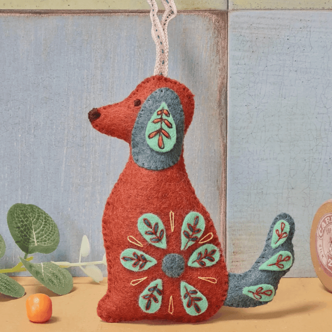 Folk Embroidered Dog Craft Kit