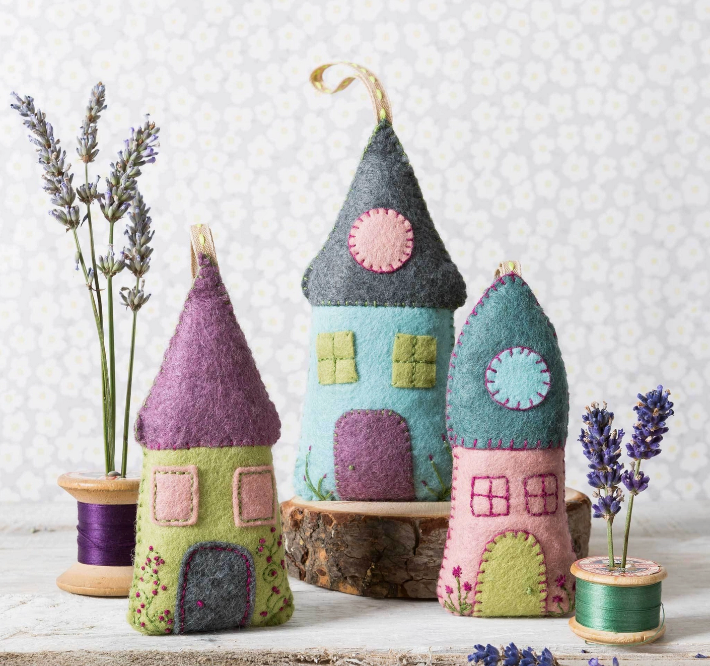 Stitching Kit - Lavender Houses