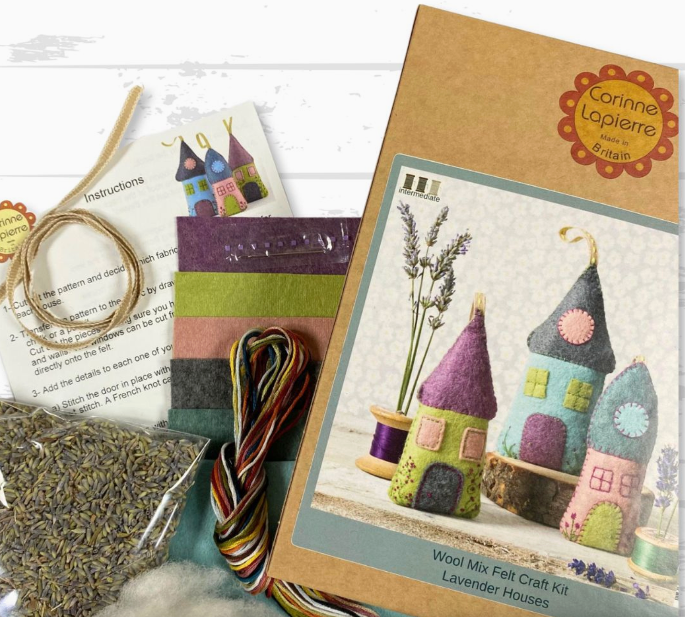 Stitching Kit - Lavender Houses