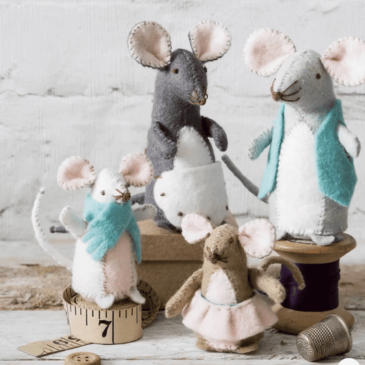 Stitching Kit - Mouse Family Felted Craft Kit