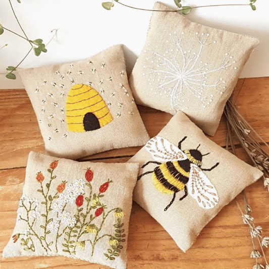 Bees Lavender Bags Felted Embroidery Kit