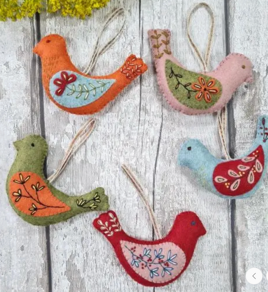 Stitching Kit - Folk Birds Felt Craft Kit