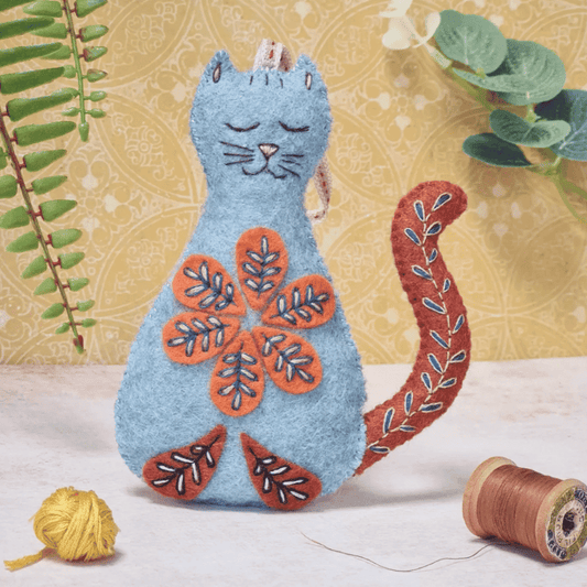 Folk Embroidered Cat Felt Craft Kit