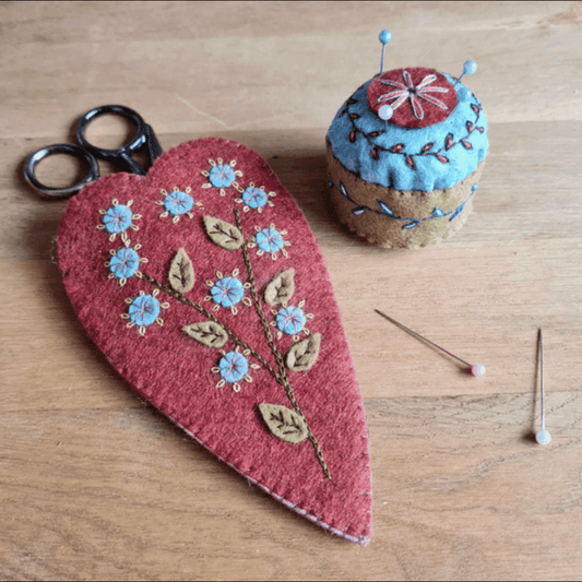 Embroidered Scissors Pouch & Mini Pincushion