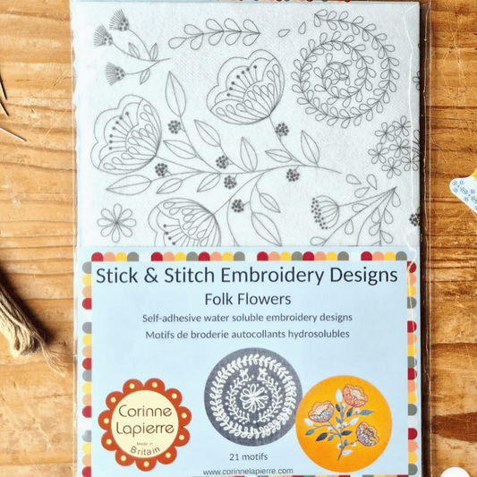 Stitching Kit - Stick  & Stitch Embroidery Folk Flowers