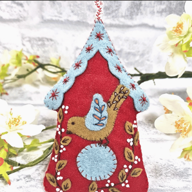 Folk Birdhouse Felt Craft Kit